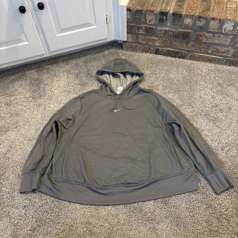Nike Women's Therma-FIT One Carbon Heather Pullover Hoodie (FB5212-091) Size 3X